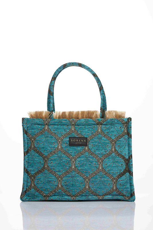 sac cabas Sorena bleu turquoise vendu chez Crazy boutique